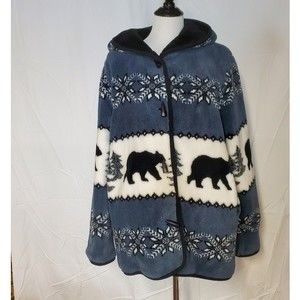 Nordic Lights Vintage Oversized Reversable Hooded Coat